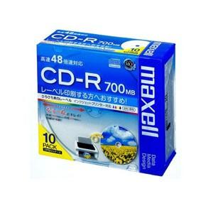 マクセル maxell CD-R 700MB ひろびろ美白レーベル 10枚 CDR700S.WP.S...