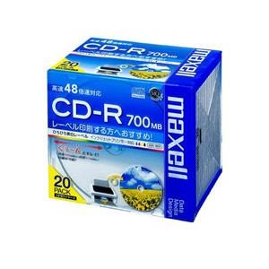 マクセル maxell CD-R 700MB ひろびろ美白レーベル 20枚 CDR700S.WP.S...