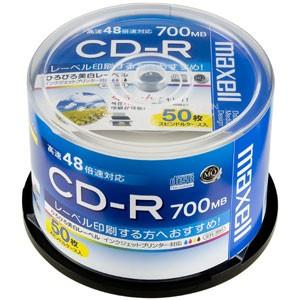 マクセル maxell CD-R 700MB ひろびろ美白レーベル 50枚 CDR700S.WP.5...