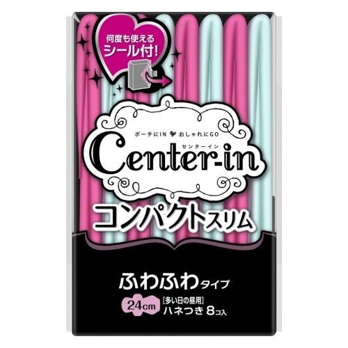 ユニ・チャーム センターイン コンパクトスリム ふわふわタイプ 多い日の昼用 ハネつき 8枚入