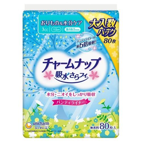 ユニ・チャーム チャームナップ 吸水さらフィ 3cc 無香料 80枚 パンティライナー 17.5cm