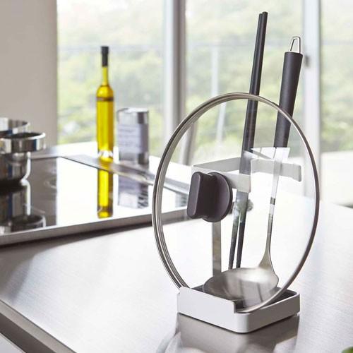 山崎実業 お玉＆鍋蓋スタンド プレート Plate ホワイト 2800