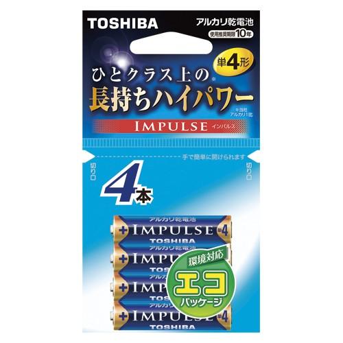 東芝 アルカリ電池 インパルス 単4 4本 エコパッケージ LR03H 4EC