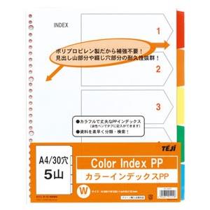 テージー カラーインデックスPP A4 5山 30穴 IN-3405