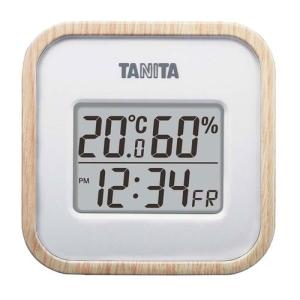 タニタ デジタル温湿度計 ナチュラル TT-571-NA 湿度計 温度計 熱中症 風邪 カビ 時計 曜日 電池式