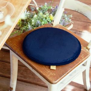オカトー 低反発チェアパッド 丸型 φ35cm ネイビー