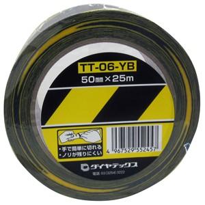 ダイヤテックス パイオランクロス 安全表示テープ 50mm×25m TT-06-YB 