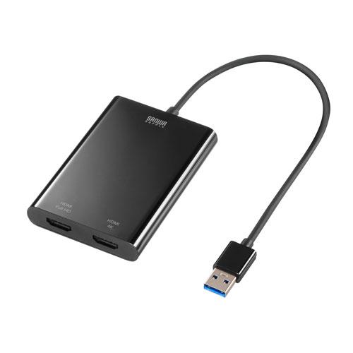 サンワサプライ USB-HDMIディスプレイアダプタ 4K対応 2画面出力 USB-CVU3HD5
