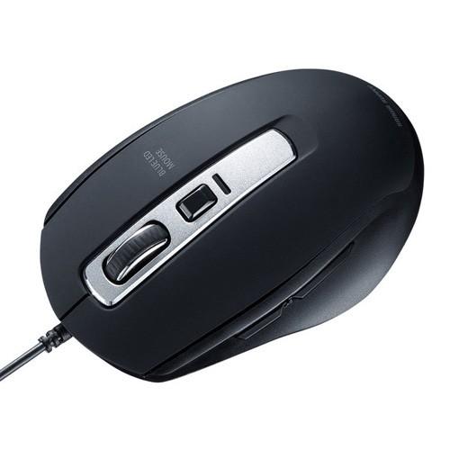 サンワサプライ 静音有線ブルーLEDマウス 5ボタン MA-BL163BK