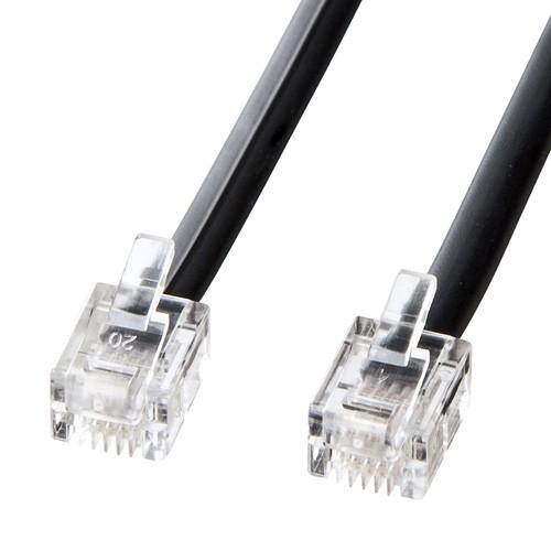サンワサプライ モジュラーケーブル ブラック 1m TEL-N1-1BKN2
