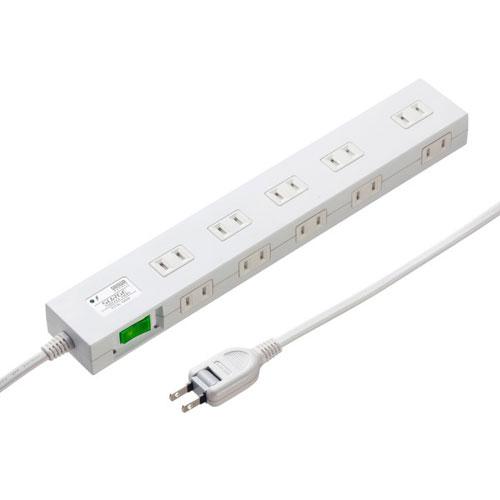 サンワサプライ 雷ガードタップ 2m ホワイト TAP-SP2110N-2W