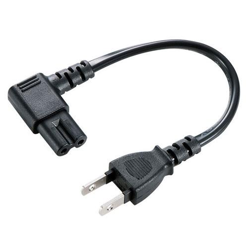 サンワサプライ 電源コード 2P L型コネクタ 0.2m ブラック KB-DM2L-02
