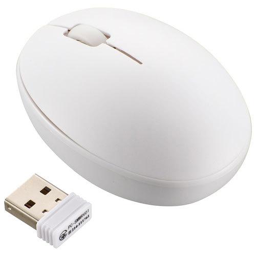 オーム電機 静音ワイヤレスマウス BlueLED Sサイズ 抗菌 ホワイト PC-SMW01BS3S...