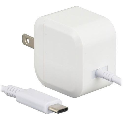 オーム電機 AudioComm AC充電器 TypeCケーブル一体型 2.4A 1.5m MAV-A...