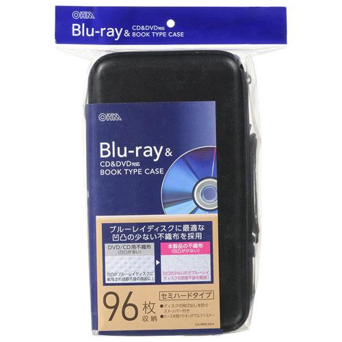 オーム電機 Blu-ray＆CD＆DVD対応ブックタイプケース セミハード 96枚収納 OA-RBR...
