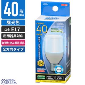 オーム電機 LED電球 ミニレフランプ形 40形相当 E17 昼光色 [品番]06
