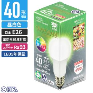 オーム電機 LED電球 T形 E26 60W形相当 電球色 全方向タイプ 断熱材