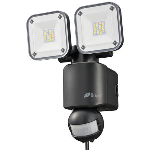 オーム電機 E-Bright LEDセンサーライト コンセント式 2灯 LS-A2305A19-K