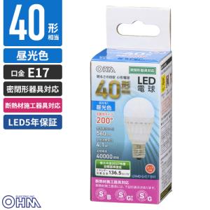 オーム電機 小形LED電球 E17 広配光タイプ...の商品画像