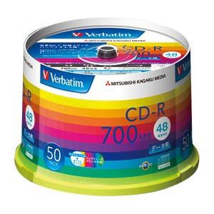 Verbatim バーベイタム データ用CD-R 48倍速対応 ホワイト 50枚 SR80SP50V...