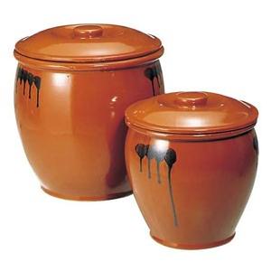 在庫・未使用品】常滑焼 久松 かめ 丸壺蓋付 10号 18.0L : 厨房機器