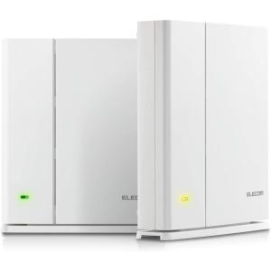 ELECOM エレコム メッシュ Wi-Fiルーター 無線LAN親機＋中継機セット 11ac 1733+800Mbps IPv6 (IPoE)対応 e-Meshスターターキット WMC-2HC-W ホワイト
