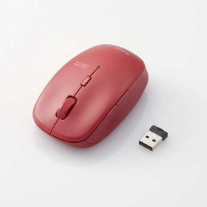 エレコム M-BL21DBKRD ワイヤレスマウス Mサイズ [5ボタン 2.4GHz マイクロレシーバ BlueLED 光学センサー方式 単3形アルカリ乾電池] レッド