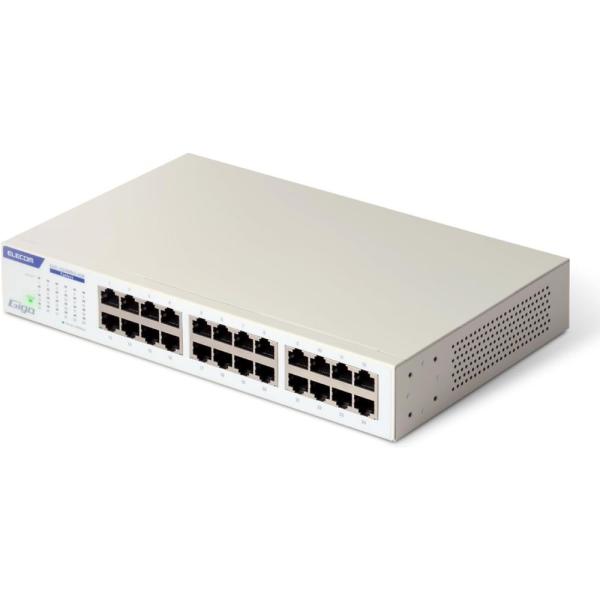 ELECOM エレコム Giga対応24ポートスイッチ(金属筐体/電源内蔵)EHC-G24MN2-H...