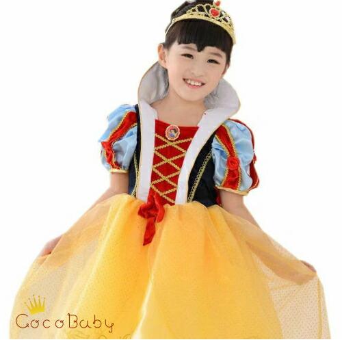 プリンセス ドレス 子供 冬 クリスマス ワンピース 半袖 お姫様 黄色 仮装 女の子 キッズ 11...