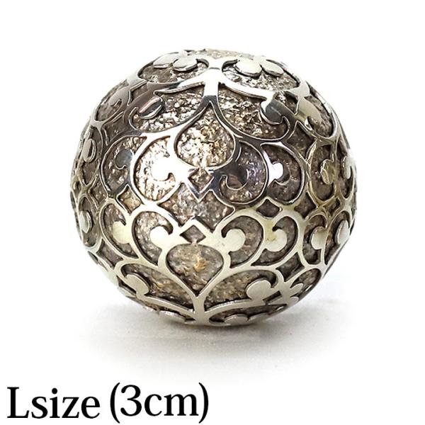 ガムランボール ARABESUQUE antique(L)3cm シルバークロス付き  大きい マッ...