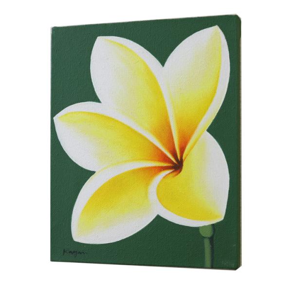 バリ絵画 プルメリア1(25×20cm) バリ雑貨 ハワイアン インテリア 玄関 おしゃれ 花 壁掛...