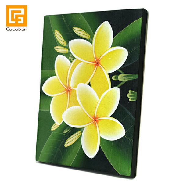 バリ絵画 プルメリア3(40×30cm)   花   壁掛け バリ風 インテリア バリアート ハワイ...