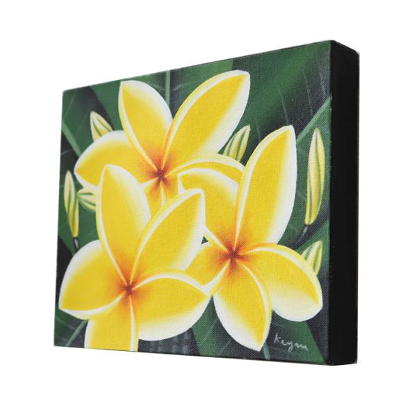 バリ絵画 プルメリア6(25×20cm)  バリ雑貨 アート ハワイアン インテリア 玄関 おしゃれ...