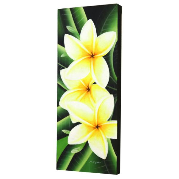 バリ絵画 プルメリア8(50×20cm)   花   壁掛け バリ風 インテリア バリアート ハワイ...