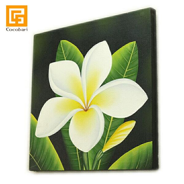 バリ絵画 プルメリア14(40×40cm) バリ雑貨 アート ハワイアン インテリア 玄関 おしゃれ...