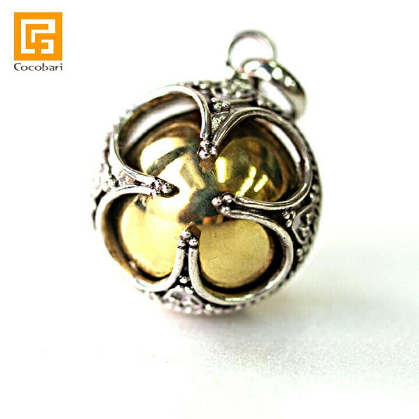 ガムランボール CLOVER PLAIN(プレーン) シルバークロス付き  ネックレス エスニック ...