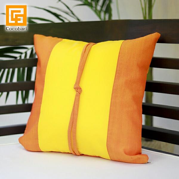 クッションカバー アジアン(だいだい×オレンジ) 40×40cm   バリ雑貨 和室 アジアンテイス...