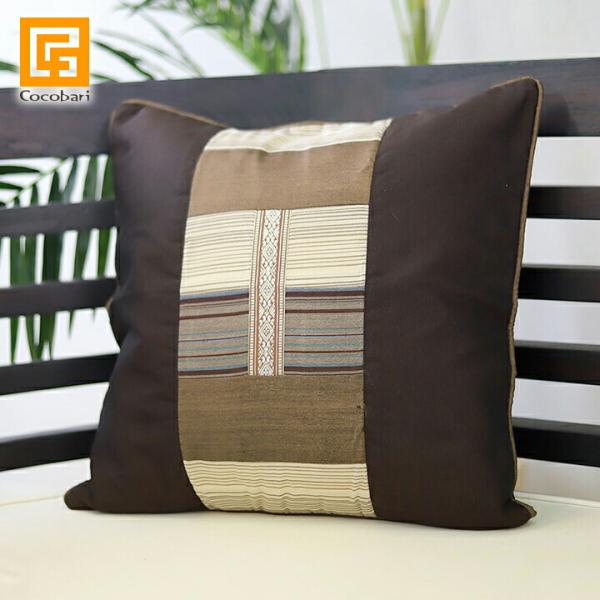 クッションカバー アジアン(茶) 40×40cm   クッションカバー ブラウン アジアン バリ 和...