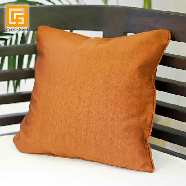 クッションカバー プレーン(Orange Brown) 40×40cm   クッションカバー アジア...