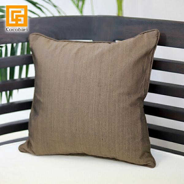 クッションカバー プレーン(Lightbrown) 40×40cm   クッションカバー アジアン ...