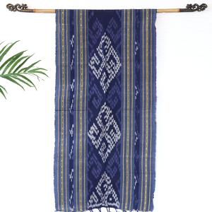 イカット ジュバラ(青系)45×180cm  織物 壁掛け バリ雑貨