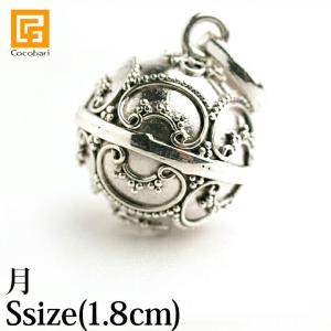 ガムランボール JAWAN(S) MOON(月) シルバークロス付き  ジャワン バリ雑貨 バリ島 ネックレス キーホルダー 鈴 お守り バリ雑貨  メール便対応可