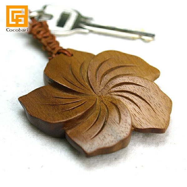 木製キーホルダー ハイビスカス   大人 かわいい おしゃれ 鍵 ホテル ルーム 南国 沖縄 ハワイ...