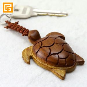 木製キーホルダー Honu(ホヌ)ウミガメ  ハワイアン雑貨 ホヌ カメ 亀ハワイ ホテル キーホルダー ルームキー ルームキーホルダー  メール便対応可｜cocobari