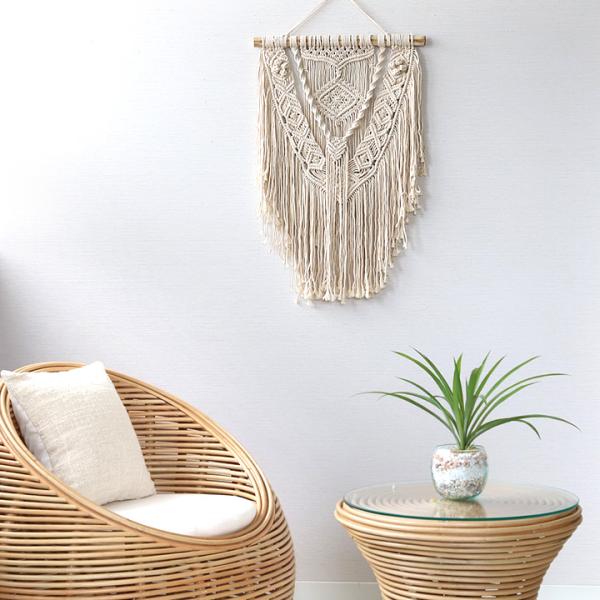 マクラメタペストリー 48cm マクラメ BOHOスタイル エスニック ボヘミアン インテリア雑貨 ...