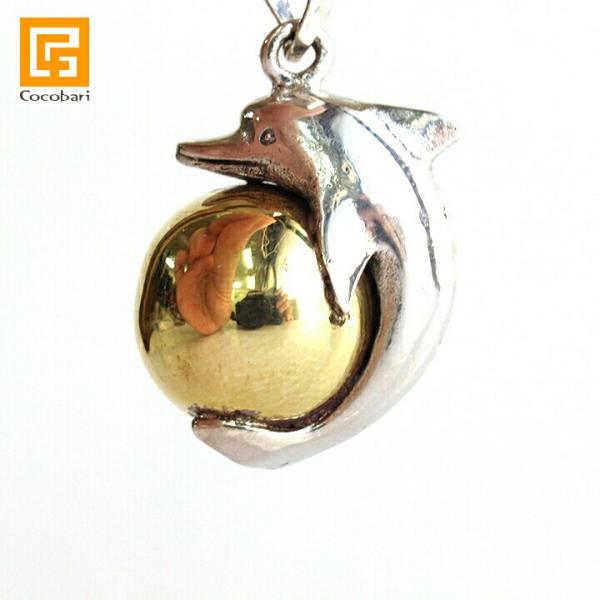 ガムランボール UNIQUE DOLPHIN(イルカ) シルバークロス付き  バリ島 ネックレス キ...