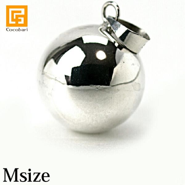ガムランボール PLAIN SILVER(シルバー)(M) シルバークロス付き  バリ島 ネックレス...