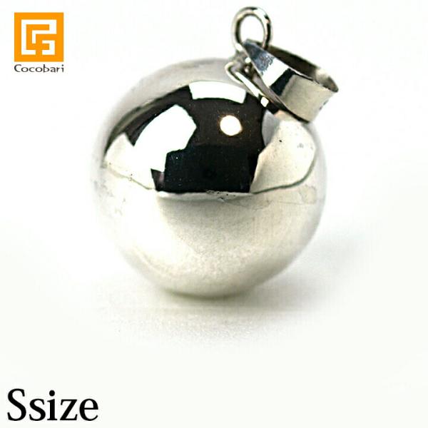 ガムランボール PLAIN SILVER(シルバー)(S) シルバークロス付き  バリ島 ネックレス...