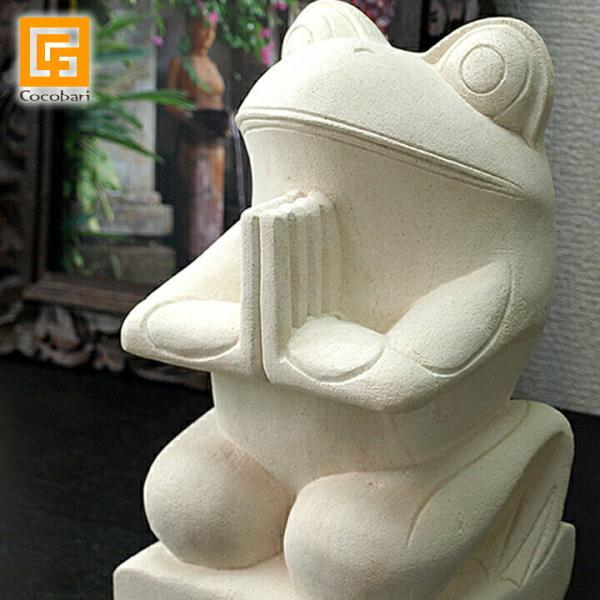 カエルの石像(お祈り)(M)  置物 オブジェ 石 玄関 縁起物 おしゃれ かわいい グッズ 小物 ...