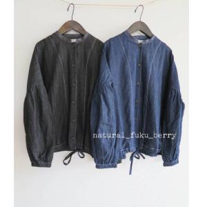 Sloe　スロウ　綿麻　デニム　ギャザースリーブ　ブラウス　ジャケット　コットンリネン　4911904　通販　8481